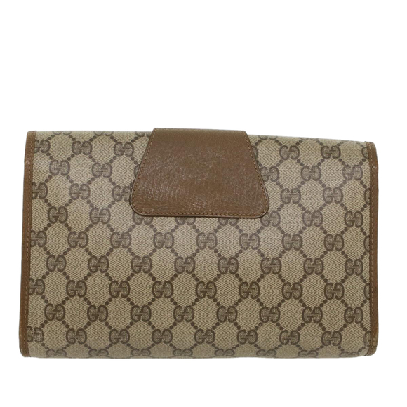 GUCCI GG Canvas Web Sherry Line Clutch Bag Beige Red Green 89 01 030 Auth 43905 - Picture 2 of 16